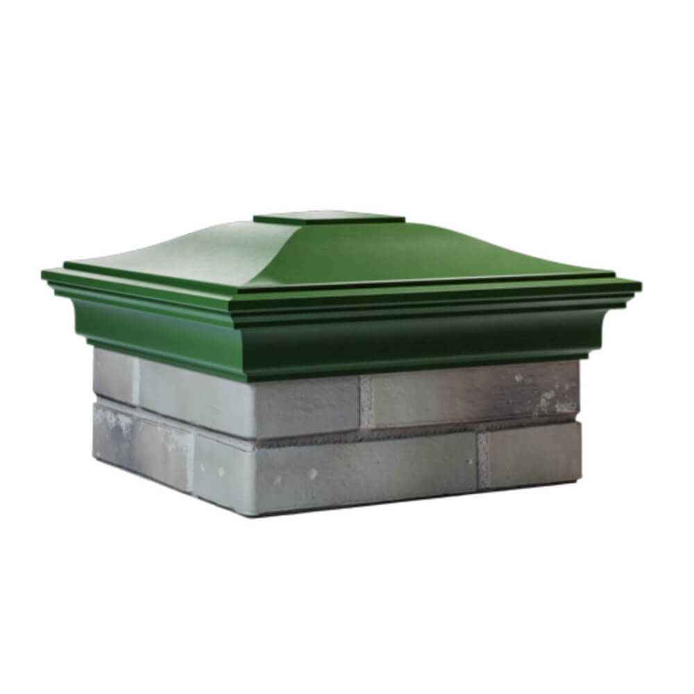 Колпак Zking Монблан Зеленый на столб 1.5х1.5 еврокирпича 0.7НФ (355х355мм) в Батайске фото