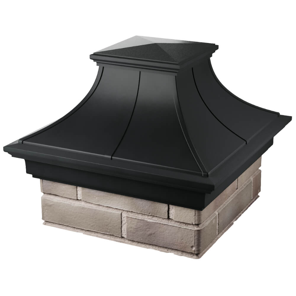 Колпак Zking Монблан Премиум Черный на столб 1.5х1.5 кирпича (385х385мм) в Батайске фото