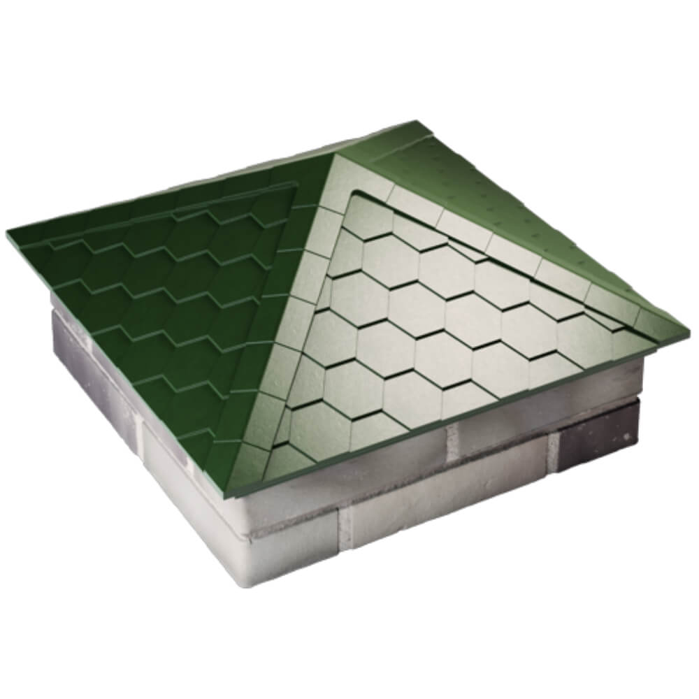Колпак Zking Эверест Зеленый на столб 2х2 кирпича (535х535мм) Батайск фото