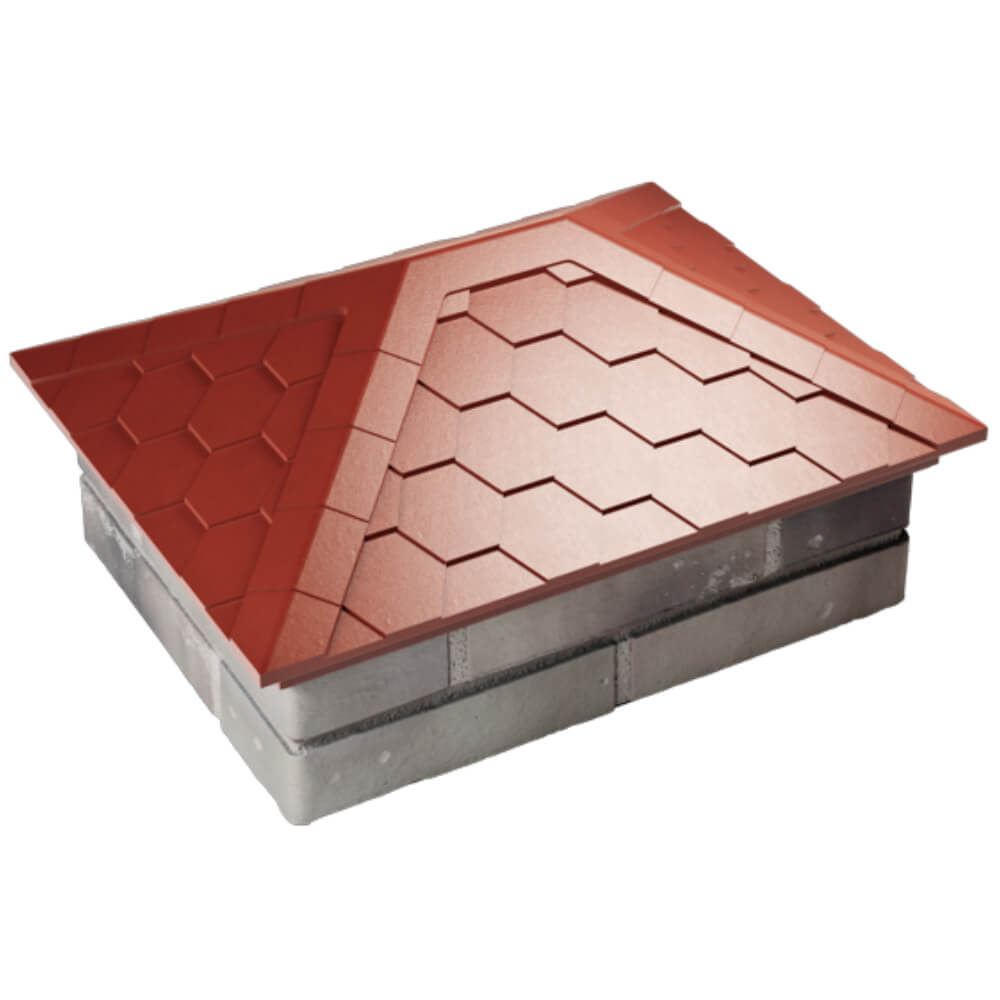 Колпак Zking Эверест Красный на столб 2х1.5 кирпича (520х390мм) Батайск фото