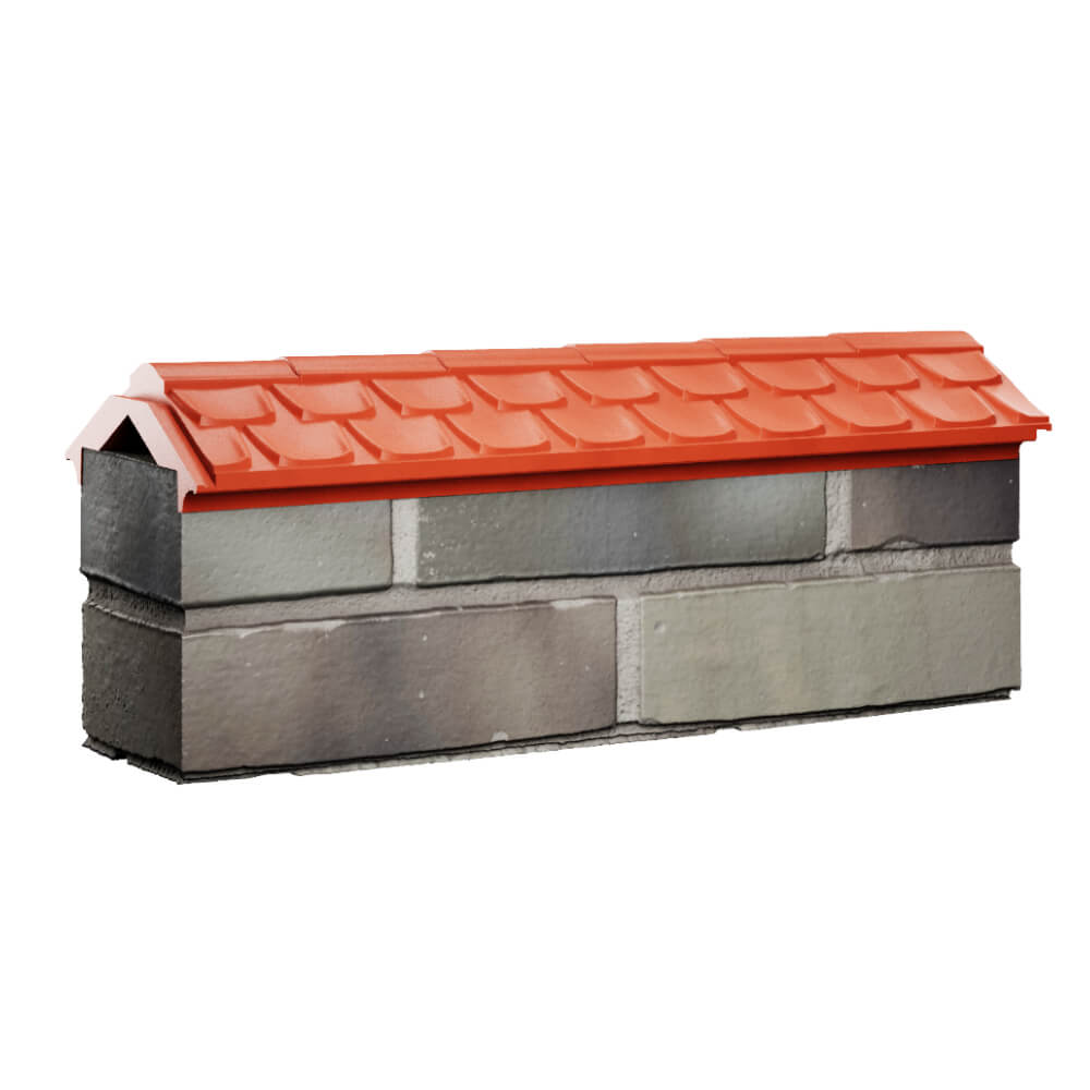 Парапет Zking Эльбрус Красный с посадкой на 0.5 кирпича (130мм) Батайск фото