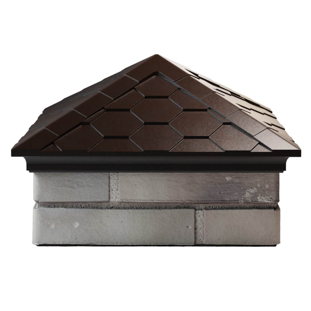 Колпак Zking Эверест Коричневый на столб 1.5х1.5 кирпича (390х390мм) Батайск фото