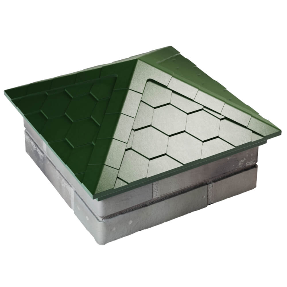 Колпак Zking Эверест Зеленый на столб 1.5х1.5 кирпича (390х390мм) в Батайске фото