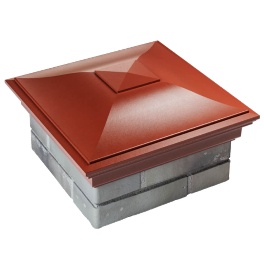 Колпак Zking Монблан Красный на столб 1.5х1.5 кирпича (385х385мм) в Батайске фото