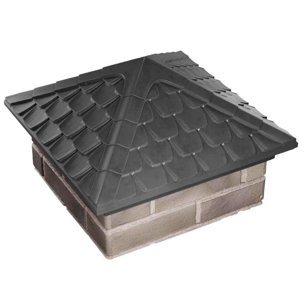 Колпак Zking Эльбрус Серый на столб 1.5х1.5 кирпича (385х385мм) в Батайске фото