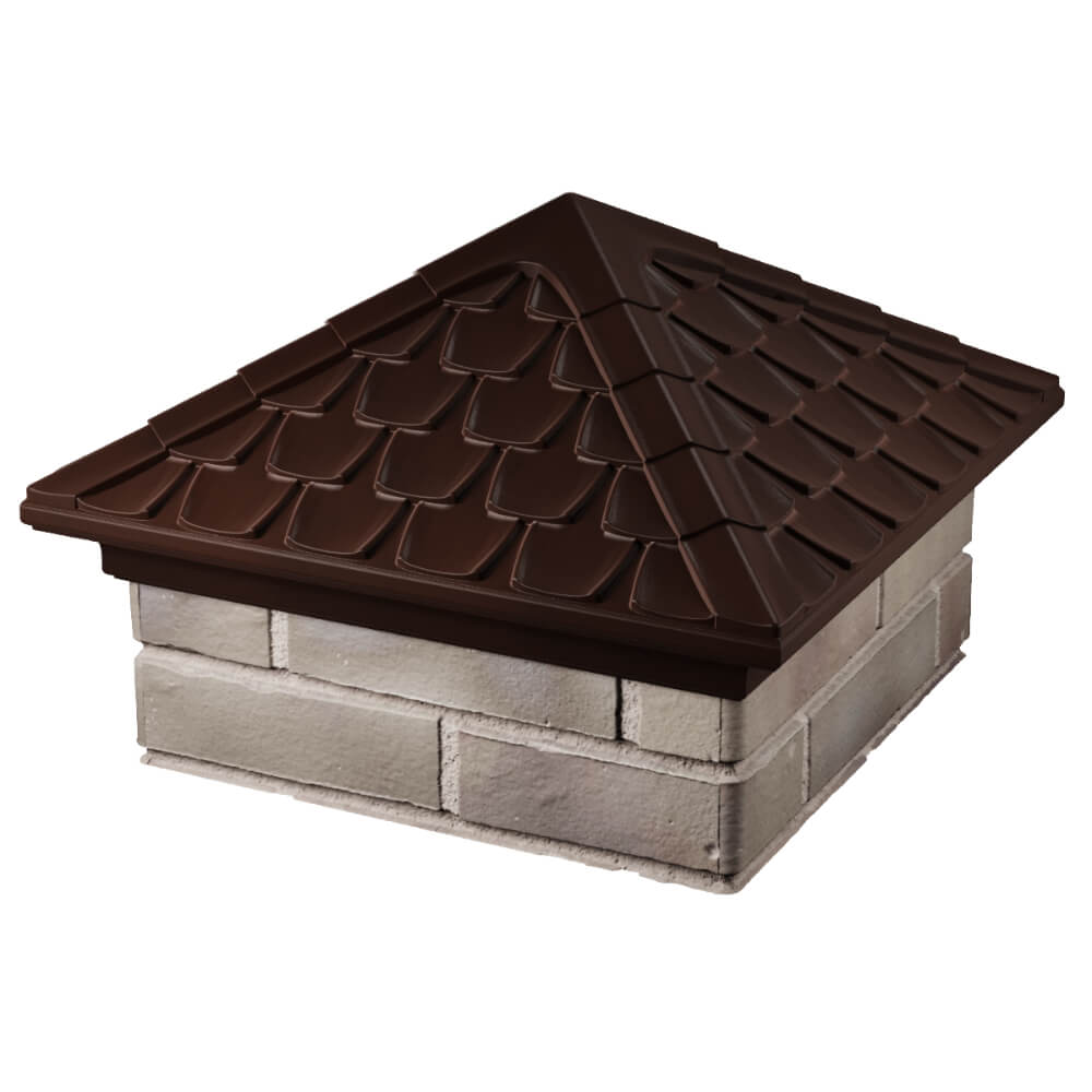 Колпак Zking Эльбрус Коричневый на столб 1.5х1.5 кирпича (385х385мм) в Батайске фото