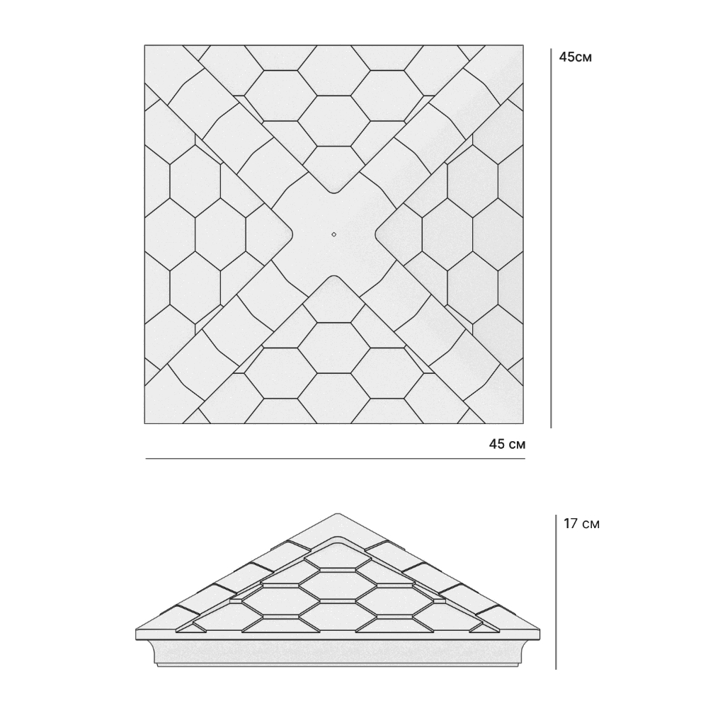 Колпак Zking Эверест Бежевый на столб 1.5х1.5 кирпича (390х390мм) в Батайске фото