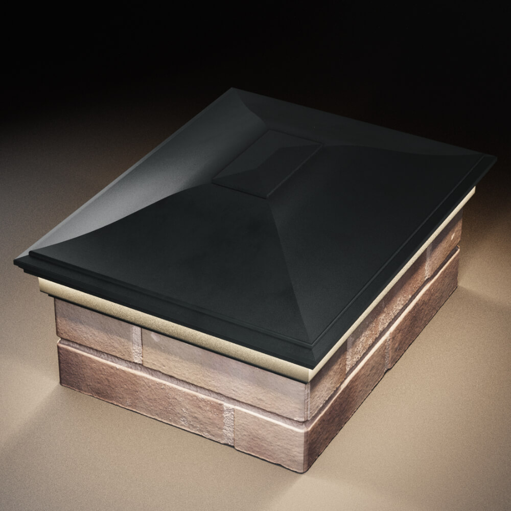 Колпак Zking Монблан Черный на столб 2х1.5 кирпича (515х385мм) c подсветкой в Батайске фото