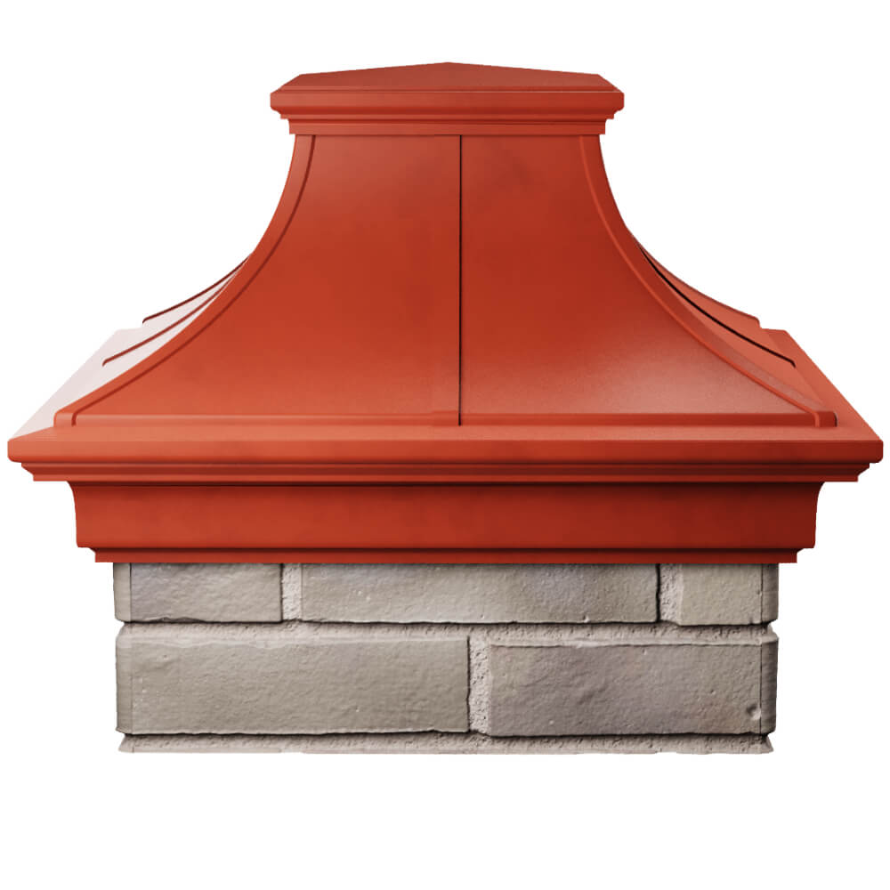 Колпак Zking Монблан Премиум Красный на столб 1.5х1.5 кирпича (385х385мм) Батайск фото