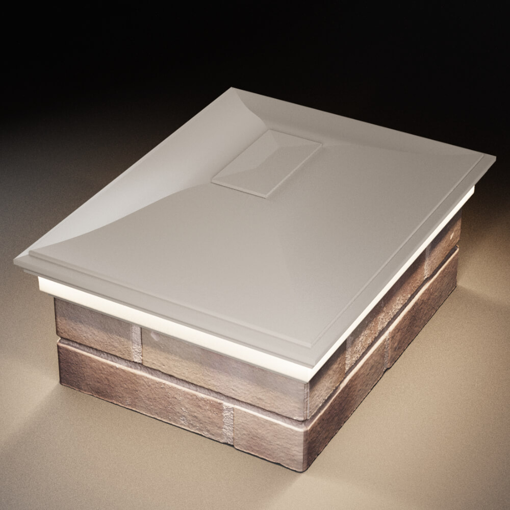 Колпак Zking Монблан Бежевый на столб 2х1.5 кирпича (515х385мм) c подсветкой в Батайске фото