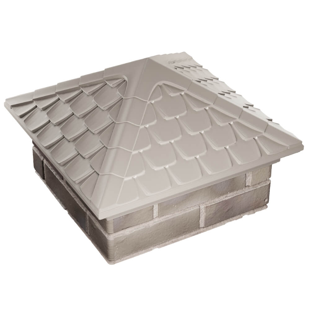 Колпак Zking Эльбрус Бежевый на столб 1.5х1.5 кирпича (385х385мм) в Батайске фото