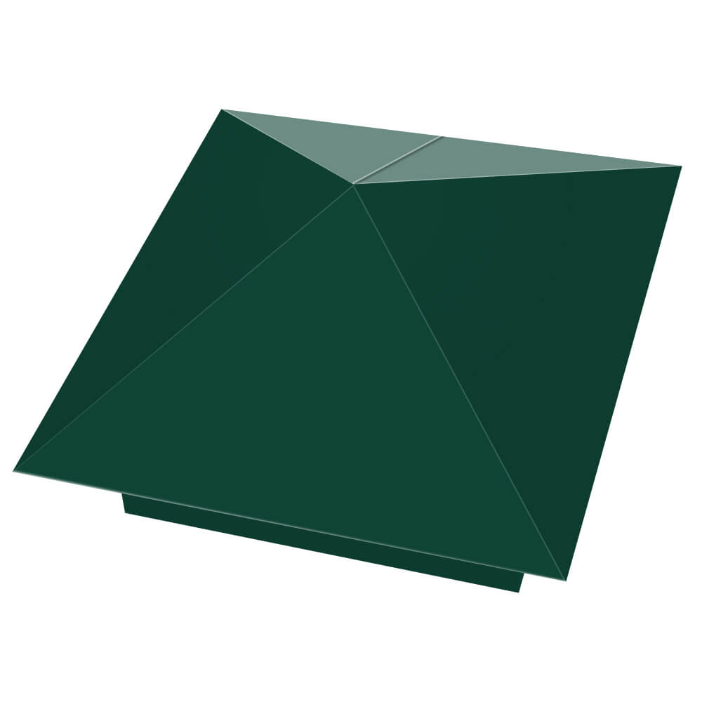 Колпак металлический 390х390мм RAL6005 Зеленый Мох заборный Батайск фото