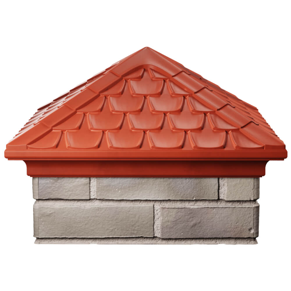 Колпак Zking Эльбрус Красный на столб 1.5х1.5 кирпича (385х385мм) Батайск фото