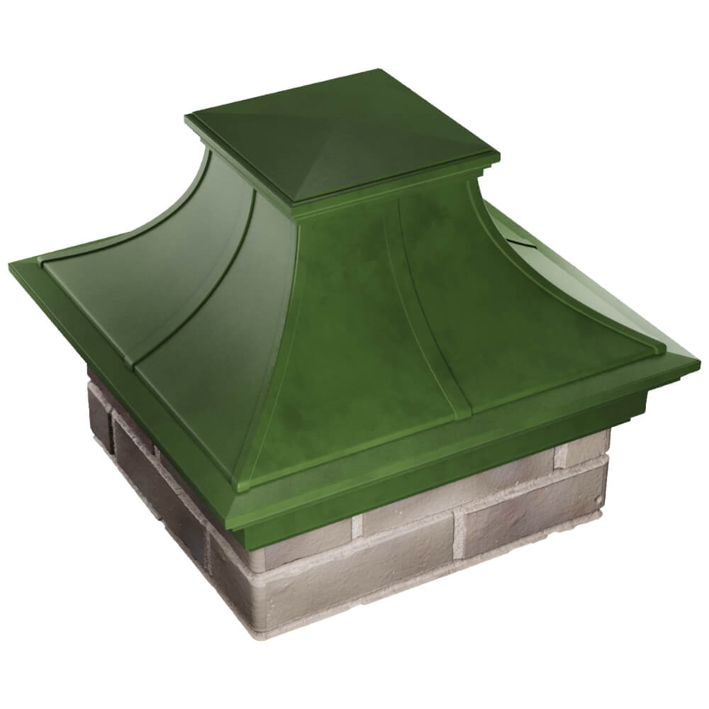 Колпак Zking Монблан Премиум Зеленый на столб 1.5х1.5 кирпича (385х385мм) в Батайске фото