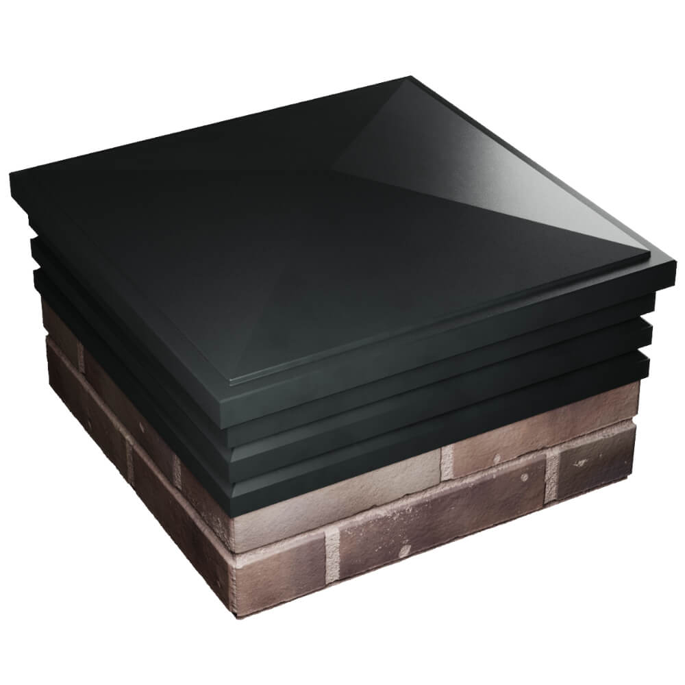 Колпак Zking Бона ХайТек Черный на столб 2х2 кирпича (513х513мм) в Батайске фото