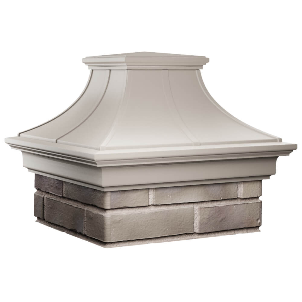 Колпак Zking Монблан Премиум Бежевый на столб 1.5х1.5 кирпича (385х385мм) в Батайске фото