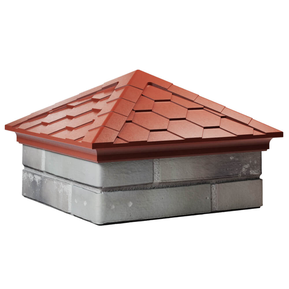 Колпак Zking Эверест Красный на столб 1.5х1.5 кирпича (390х390мм) в Батайске фото