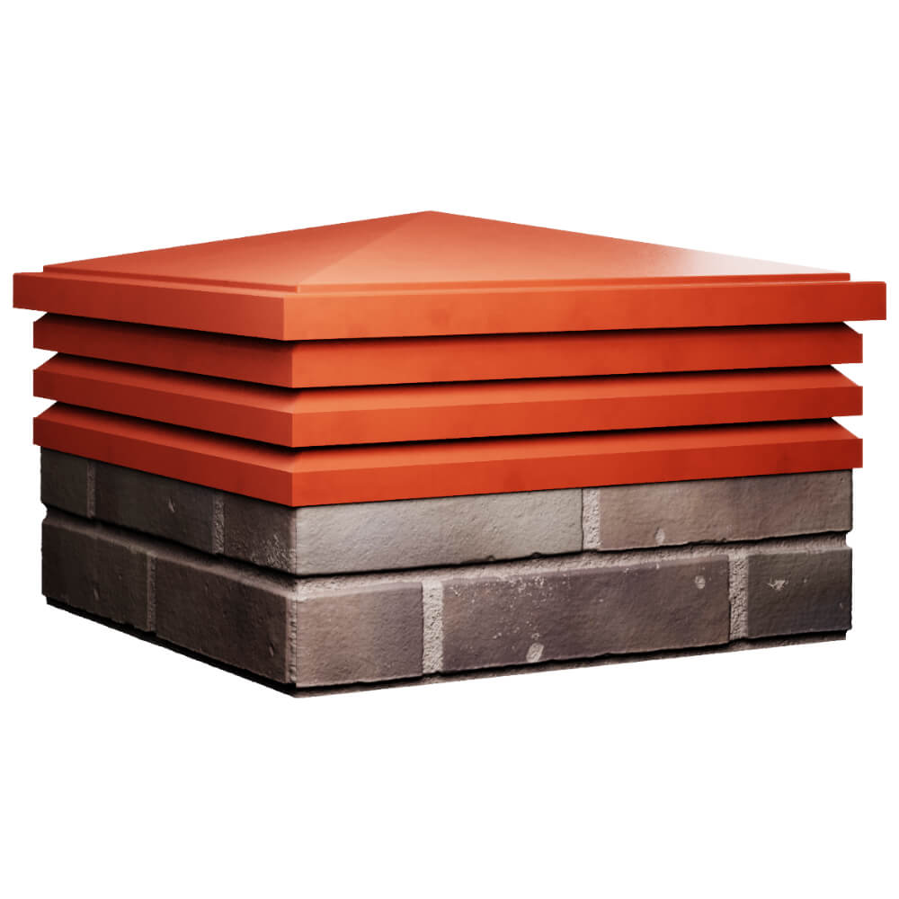 Колпак Zking Бона ХайТек Красный на столб 2х2 кирпича (513х513мм) в Батайске фото