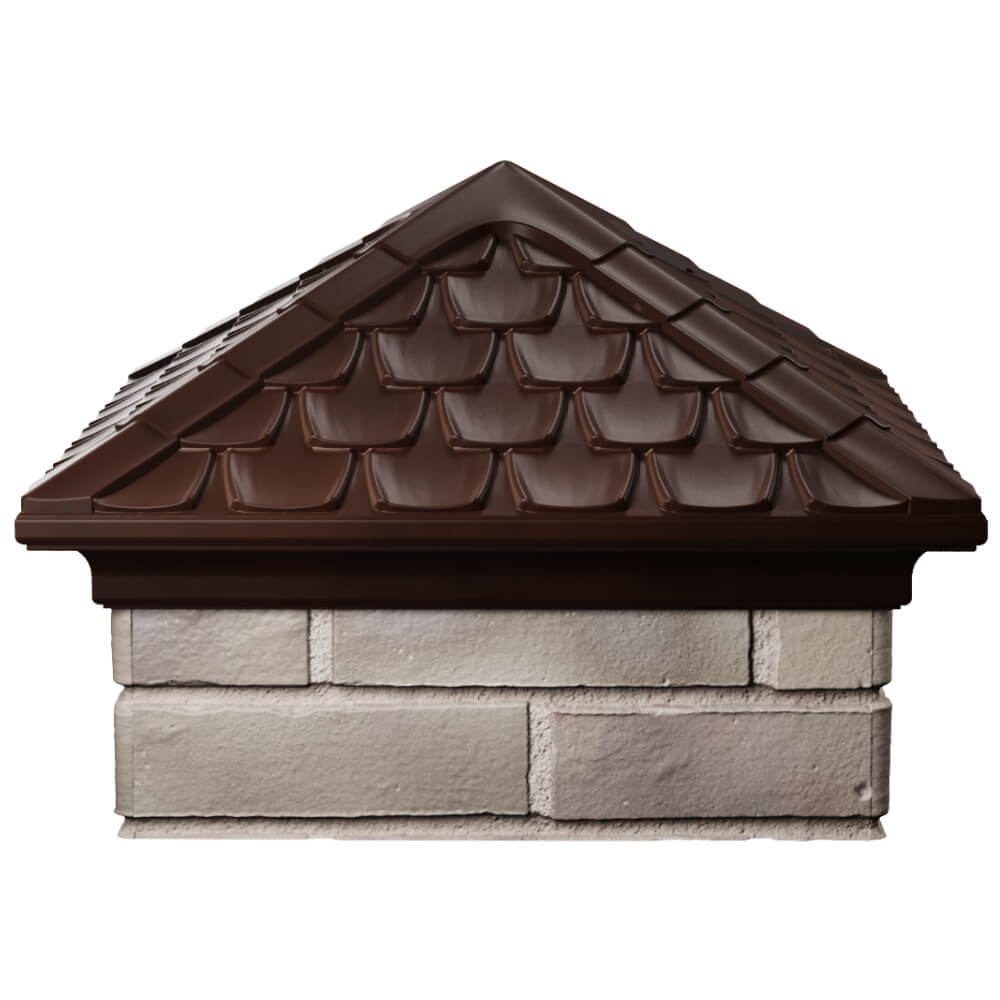 Колпак Zking Эльбрус Коричневый на столб 1.5х1.5 кирпича (385х385мм) Батайск фото