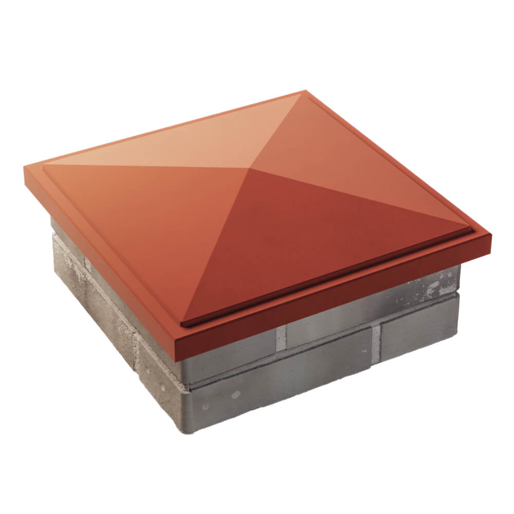 Колпак Zking БонаМоно Красный на столб 1.5х1.5 кирпича (385х385, 400х400мм) в Батайске фото