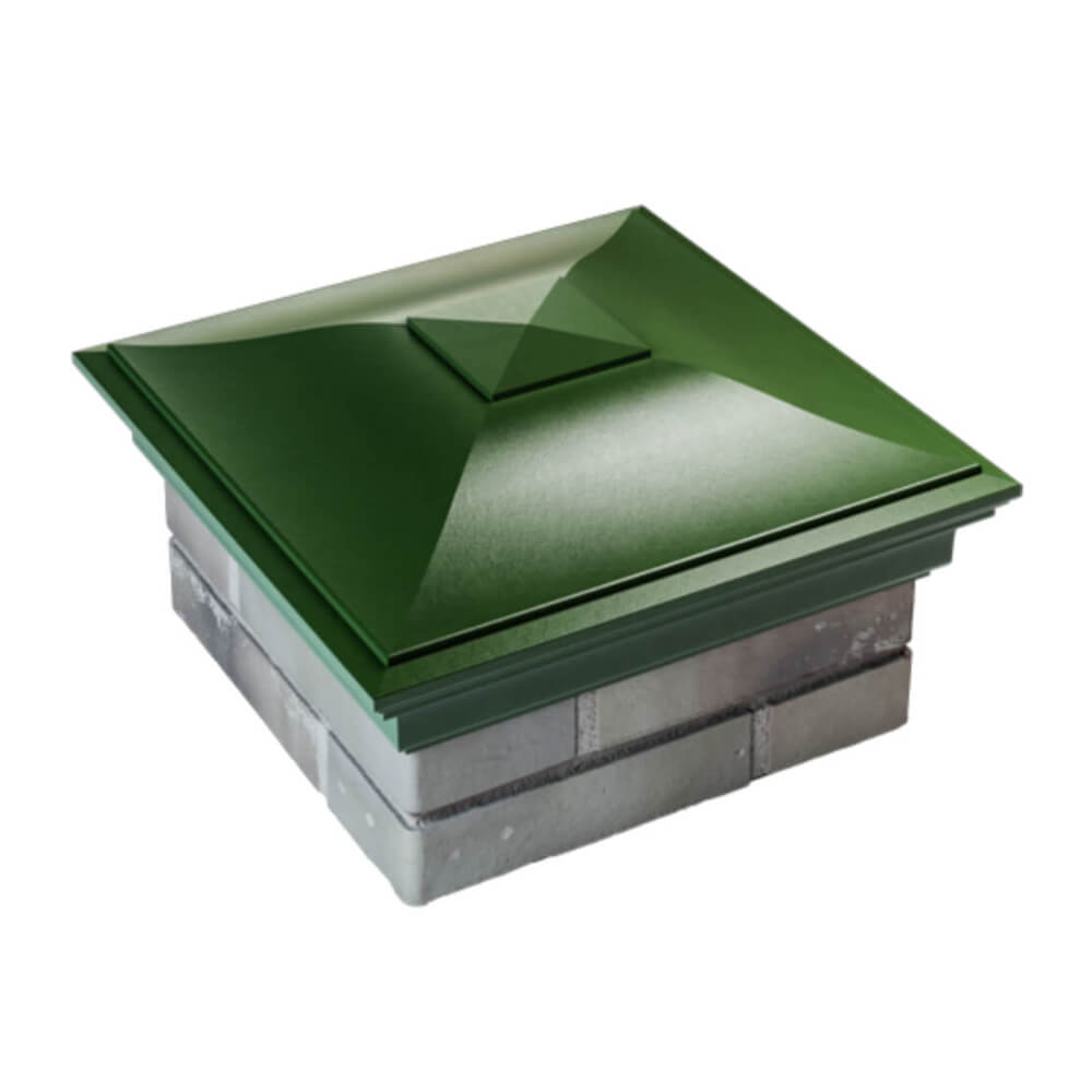 Колпак Zking Монблан Зеленый на столб 1.5х1.5 еврокирпича 0.7НФ (355х355мм) в Батайске фото