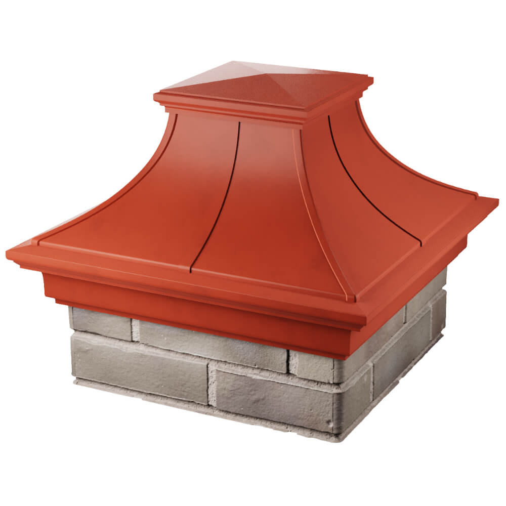 Колпак Zking Монблан Премиум Красный на столб 1.5х1.5 кирпича (385х385мм) в Батайске фото