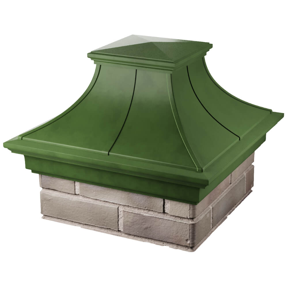 Колпак Zking Монблан Премиум Зеленый на столб 1.5х1.5 кирпича (385х385мм) в Батайске фото