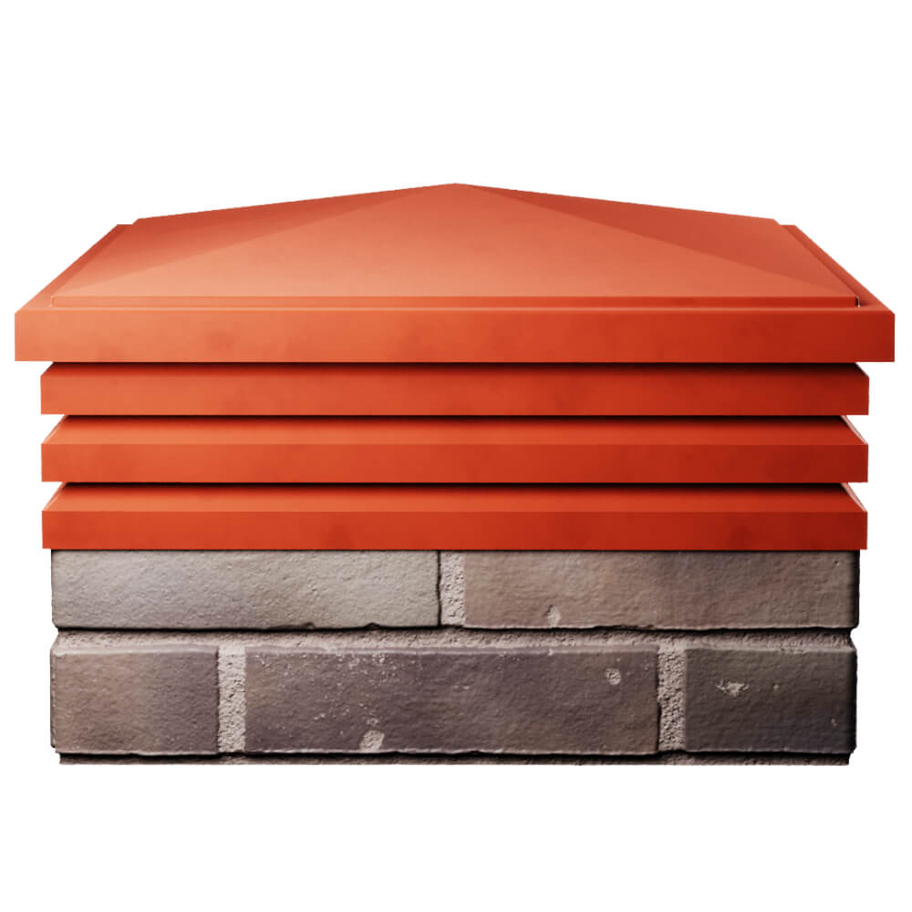 Колпак Zking Бона ХайТек Красный на столб 2х2 кирпича (513х513мм) Батайск фото