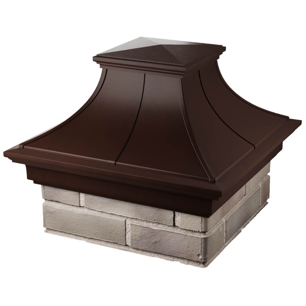 Колпак Zking Монблан Премиум Коричневый на столб 1.5х1.5 кирпича (385х385мм) в Батайске фото