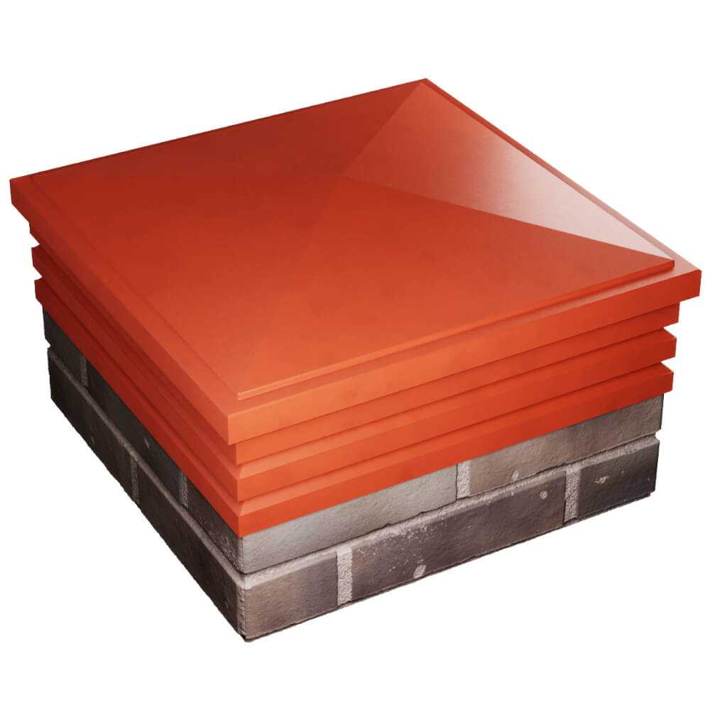 Колпак Zking Бона ХайТек Красный на столб 2х2 кирпича (513х513мм) в Батайске фото