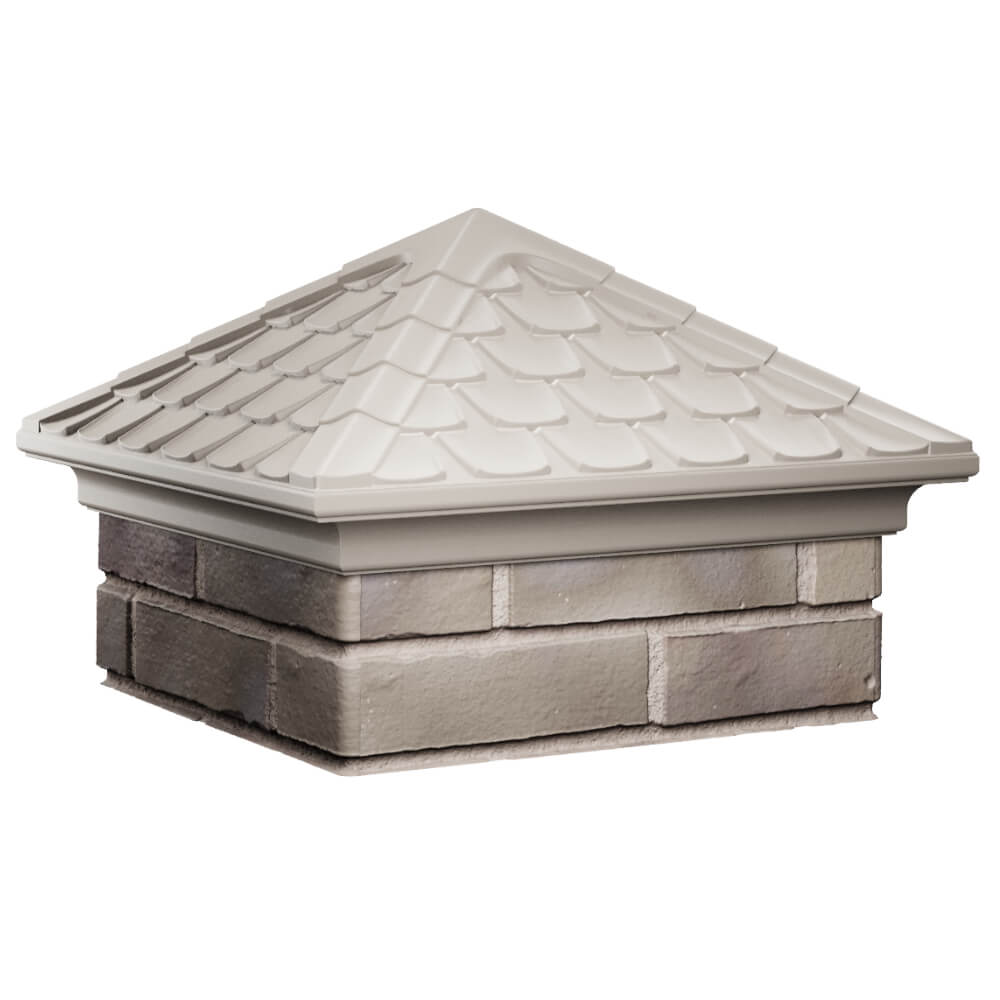 Колпак Zking Эльбрус Бежевый на столб 1.5х1.5 кирпича (385х385мм) в Батайске фото