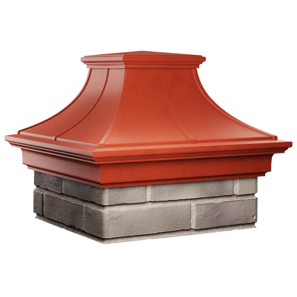 Колпак Zking Монблан Премиум Красный на столб 1.5х1.5 кирпича (385х385мм) в Батайске фото