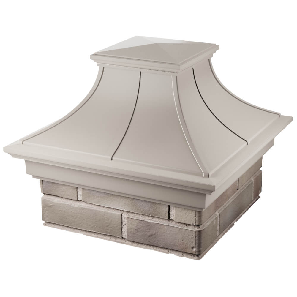 Колпак Zking Монблан Премиум Бежевый на столб 1.5х1.5 кирпича (385х385мм) в Батайске фото