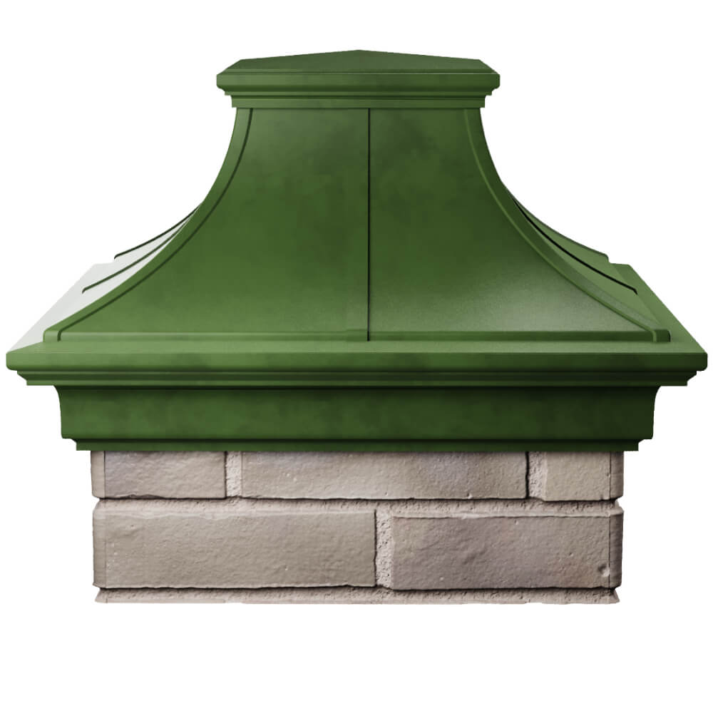 Колпак Zking Монблан Премиум Зеленый на столб 1.5х1.5 кирпича (385х385мм) Батайск фото