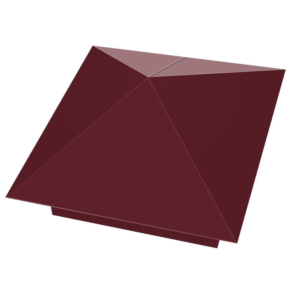 Колпак металлический 390х390мм RAL3005 Красное Вино заборный Батайск фото