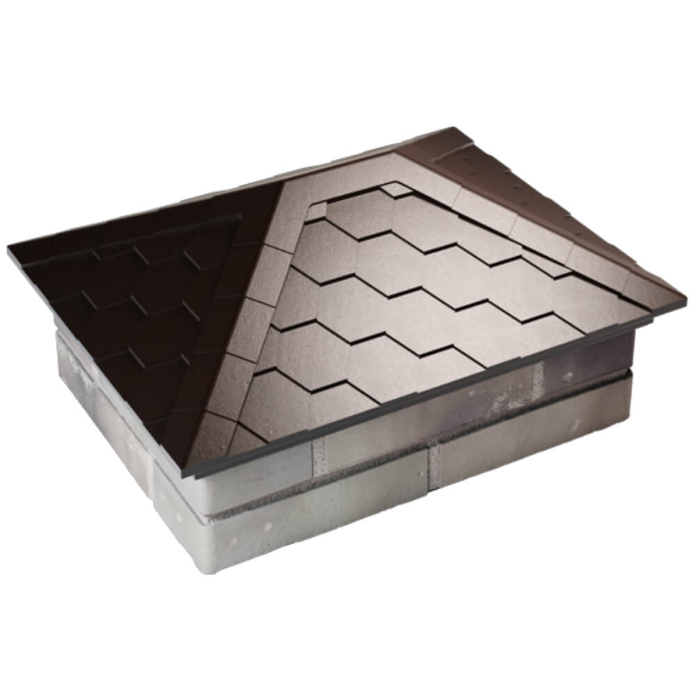 Колпак Zking Эверест Коричневый на столб 2х1.5 кирпича (520х390мм) Батайск фото