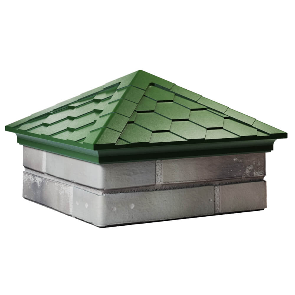 Колпак Zking Эверест Зеленый на столб 1.5х1.5 кирпича (390х390мм) в Батайске фото