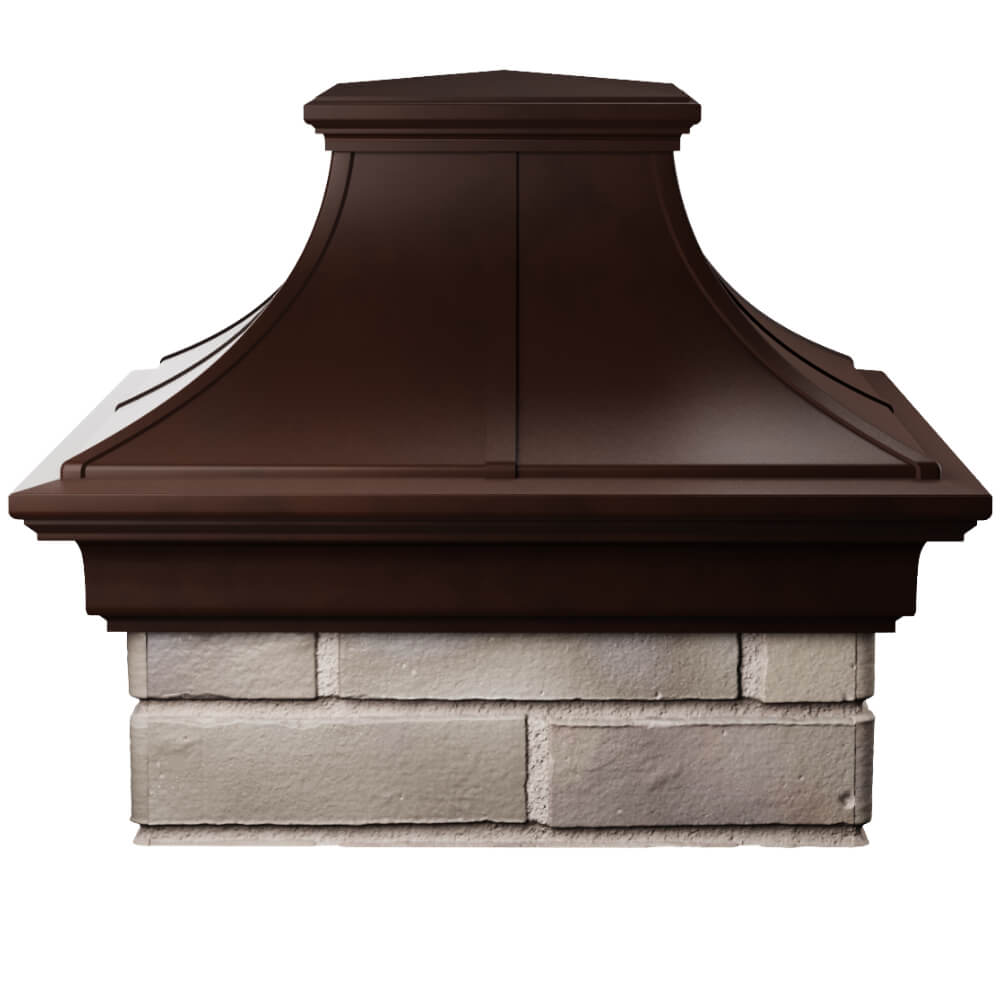 Колпак Zking Монблан Премиум Коричневый на столб 1.5х1.5 кирпича (385х385мм) Батайск фото