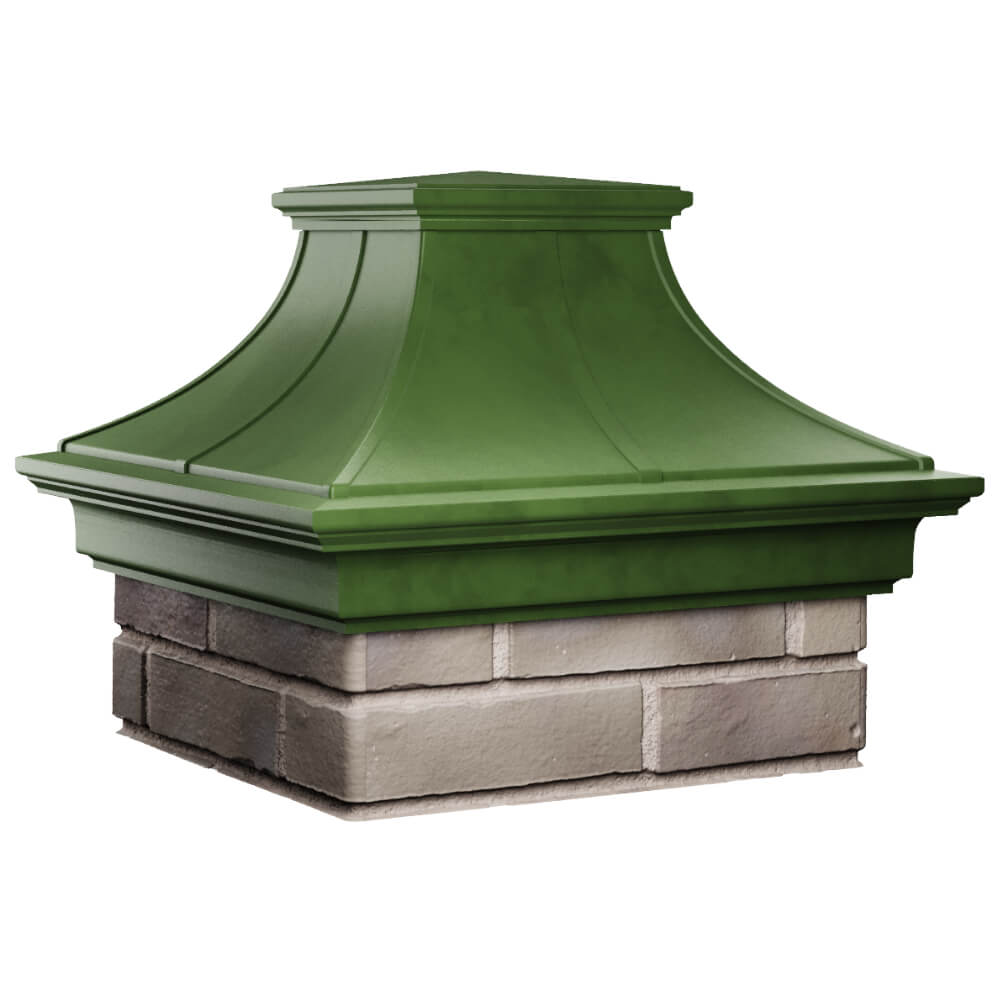 Колпак Zking Монблан Премиум Зеленый на столб 1.5х1.5 кирпича (385х385мм) в Батайске фото