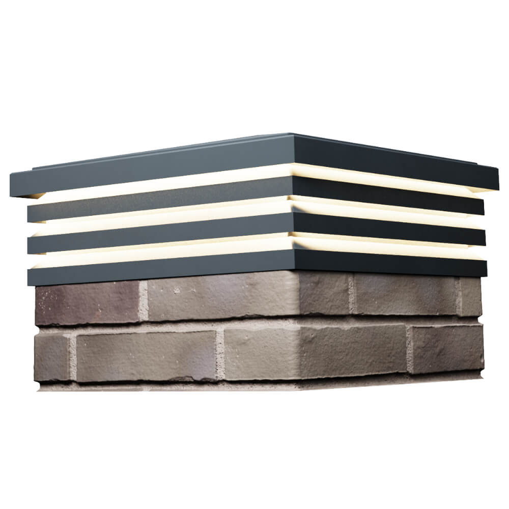 Колпак Zking Бона ХайТек Серый на столб 1.5х1.5 кирпича (385х385мм) с подсветкой в Батайске фото