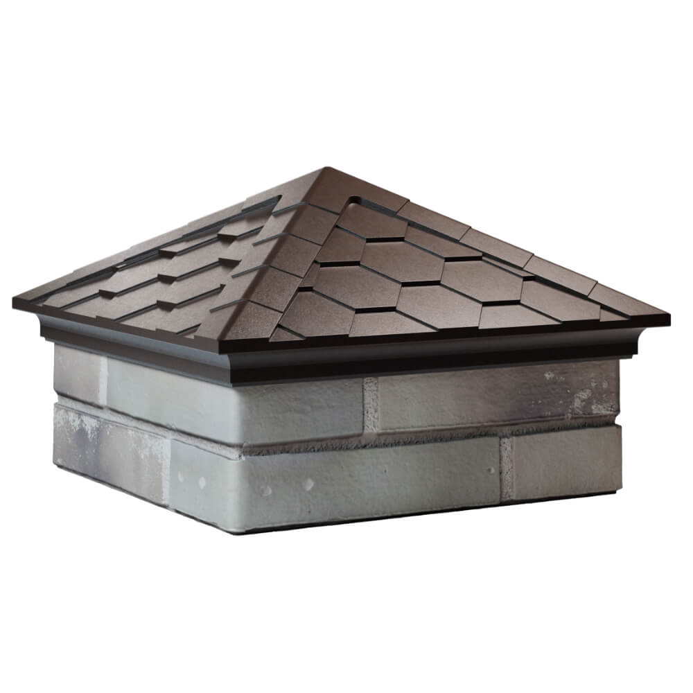 Колпак Zking Эверест Коричневый на столб 1.5х1.5 кирпича (390х390мм) в Батайске фото