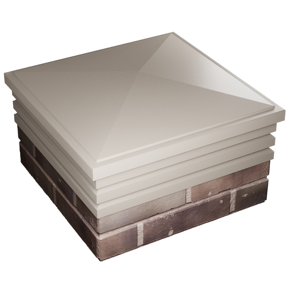 Колпак Zking Бона ХайТек Бежевый на столб 2х2 кирпича (513х513мм) в Батайске фото