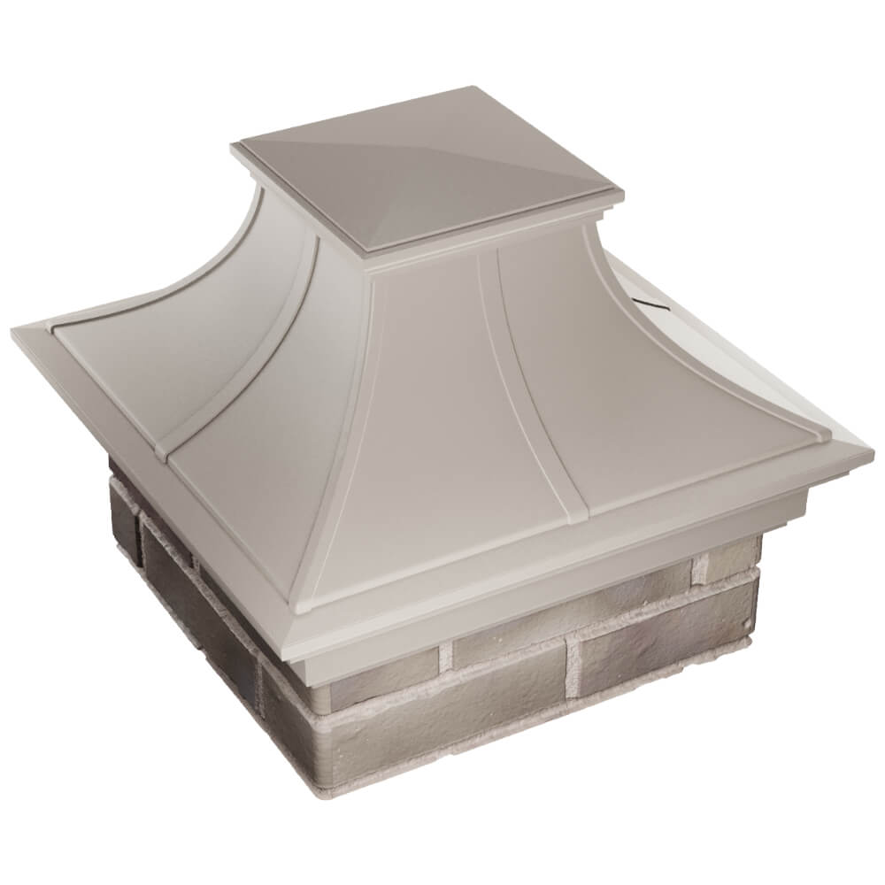 Колпак Zking Монблан Премиум Бежевый на столб 1.5х1.5 кирпича (385х385мм) в Батайске фото